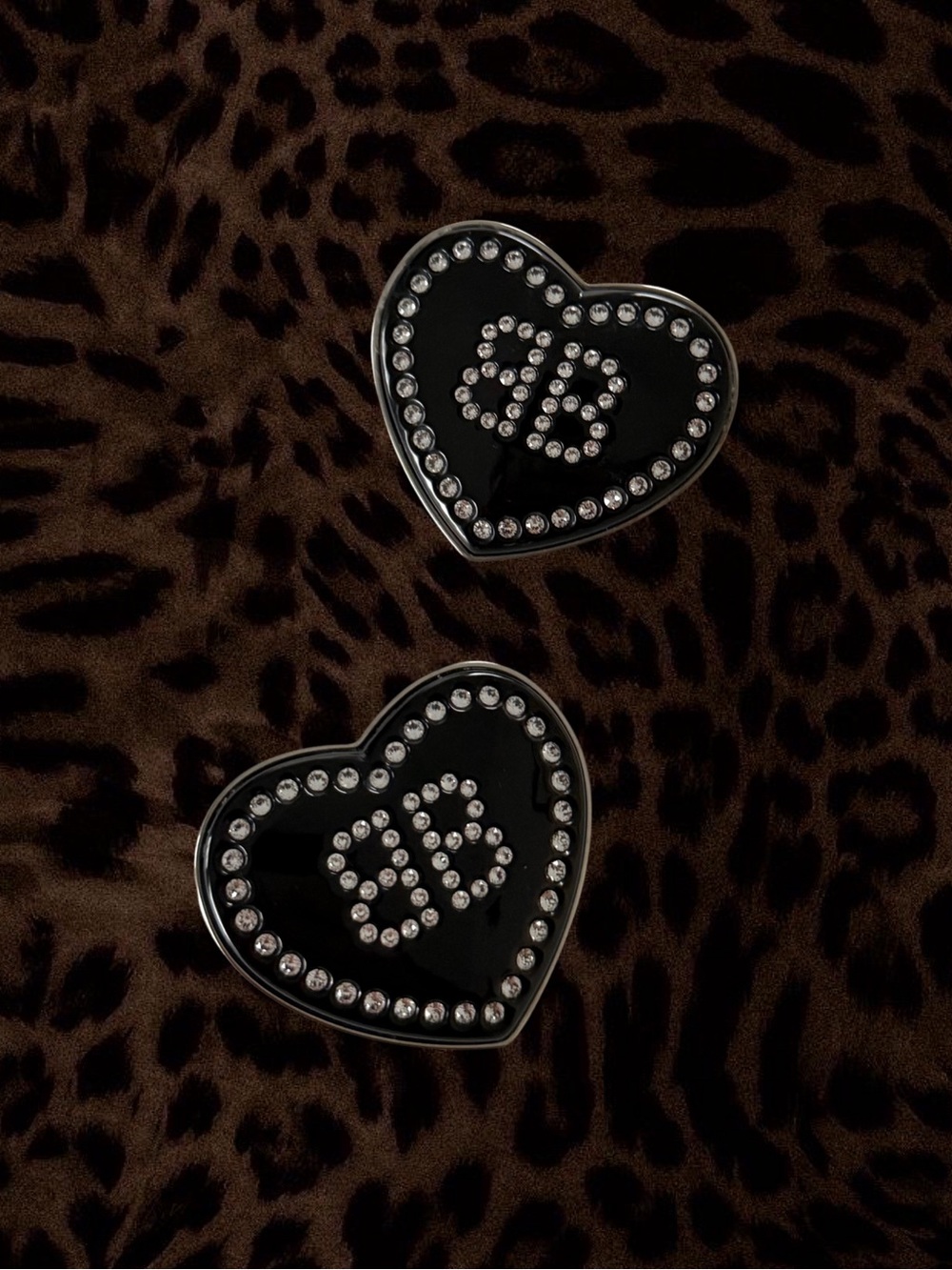 Balenciaga Crush BB Stud Heart Shaped Earrings